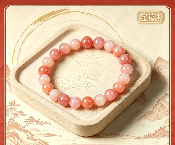 粉色渐变手串8MM