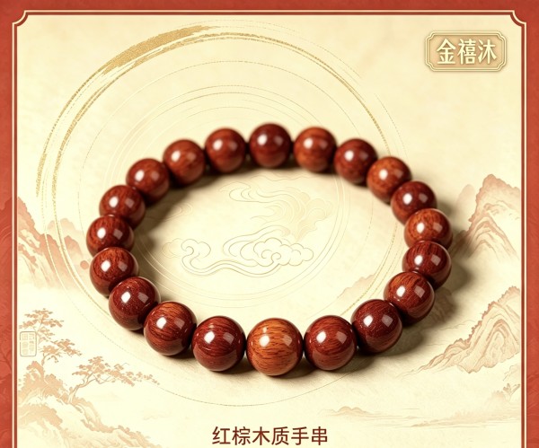 缅花梨木质手串8MM
